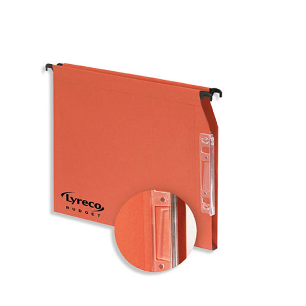 Dossier suspendu pour armoire Lyreco Budget kraft - dos 15 mm - orange - par 25