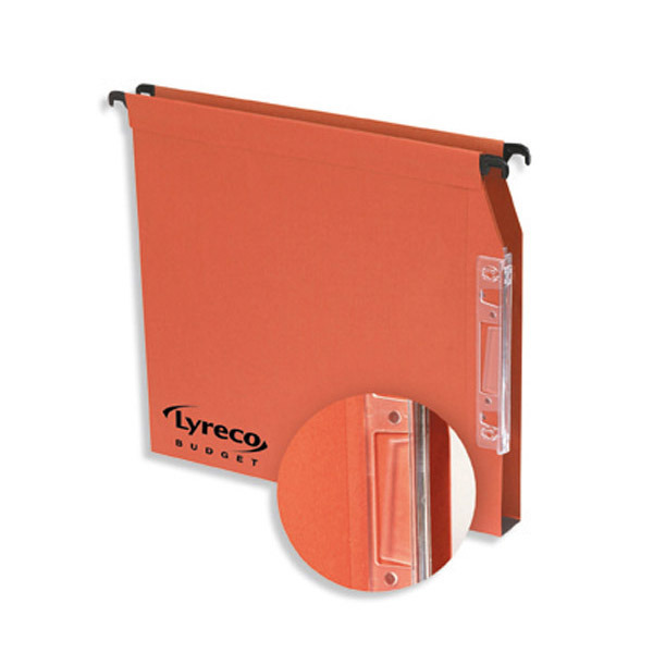 Dossier suspendu pour armoire Lyreco Budget kraft - dos 30 mm - orange - par 25