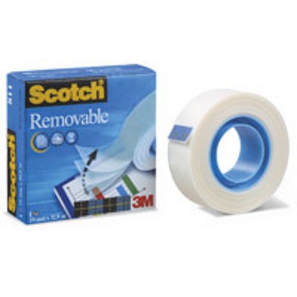 Scotch Magic Ii Removable Sticky Tape - 19mm X 33M Roll