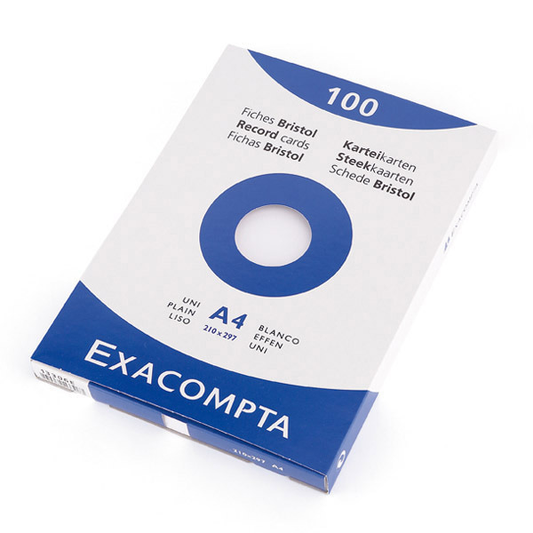 Exacompta system cards blank 210x297mm white - pack of 100