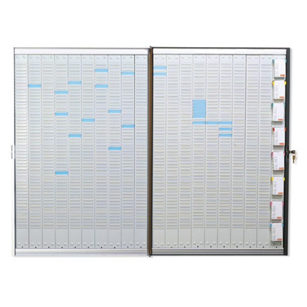 Planning portefeuille Nobo pour fiches T - 20 colonnes - 133,5 x 101 cm