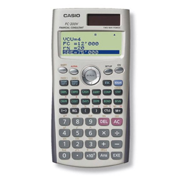 Calculatrice financière Casio FC-200V - 10+2 chiffres - métal