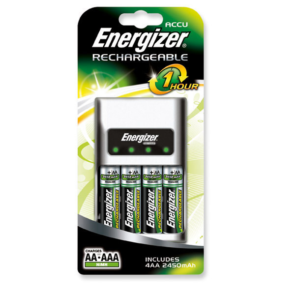 Chargeur de piles Energizer Accu recharge 1 hour + 4 piles AA