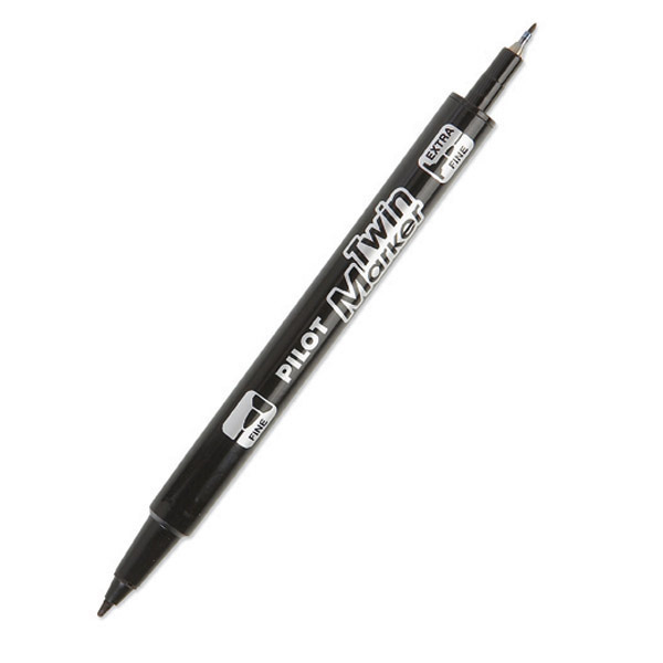 Pilot Black 0.3mm/0.5mm Twin Marker - Box of 10