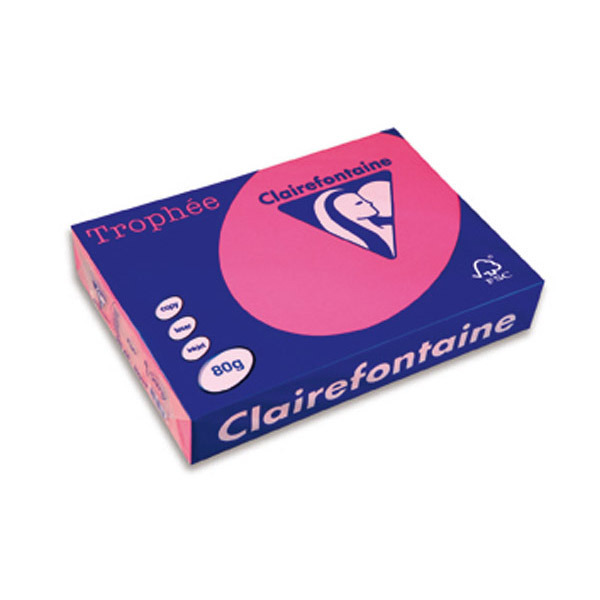 Trophee Paper A4 80gsm Fluorescent Pink - 1 Ream of 500 Sheets