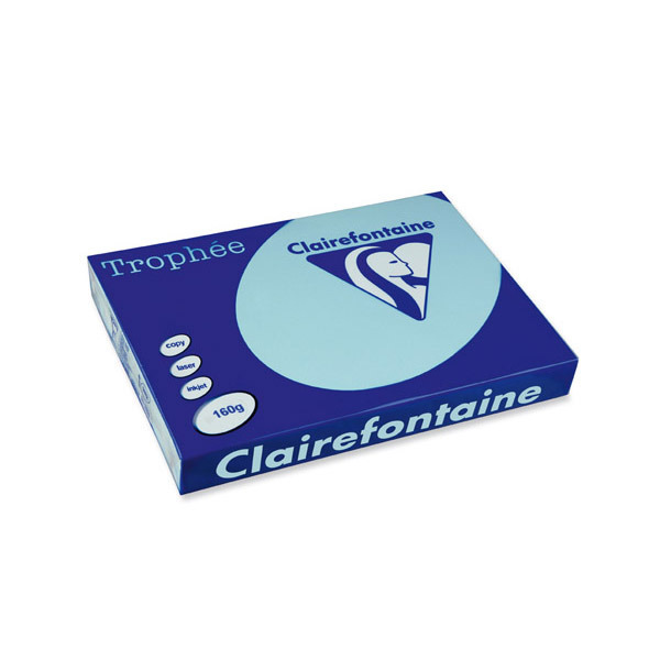 Papier couleur A3 Clairefontaine Trophée - 160 g - bleu alizé - 250 feuilles