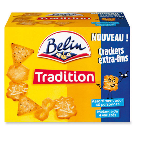 Assortiment de biscuits apéritifs crackers Belin Tradition - boîte de 720 g