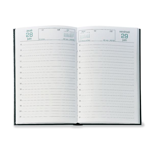 AGENDA EXACOMPTA CARRE TRAVERS COUSU 21 X 13,5 CM COUVERTURE NOIRE