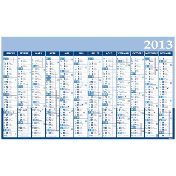 CALENDRIER MURAL LYRECO 12 MOIS AVEC ATLAS 61,5 X 37 CM