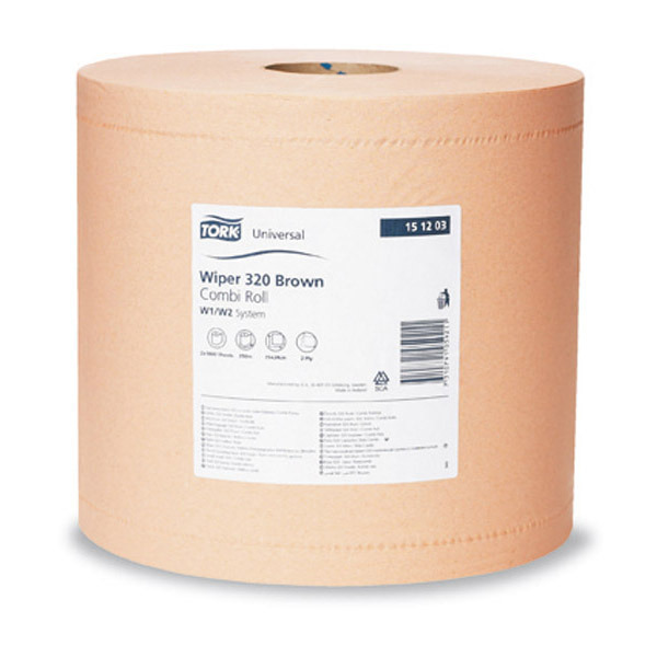 Papier d'essuyage Tork Basic chamois pour W2 - 2 plis - 2 bobines