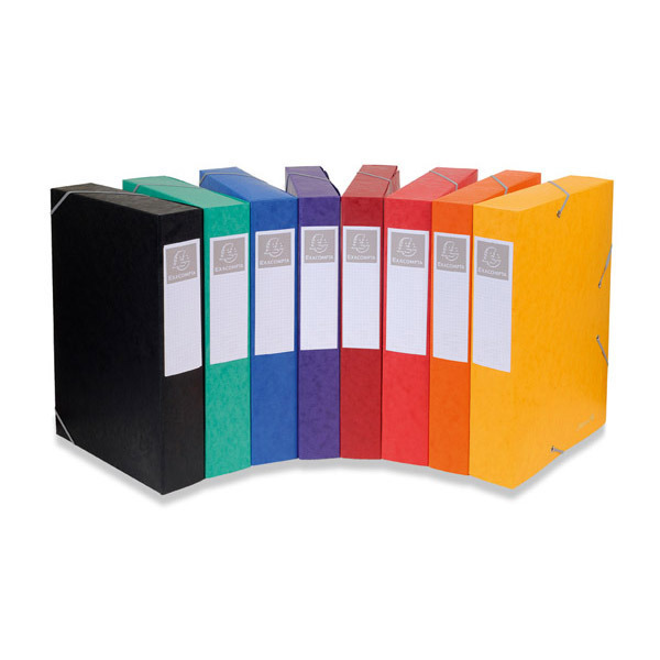 Boîte de classement Exacompta Cartobox - carte - dos 6 cm - assortis - par 10