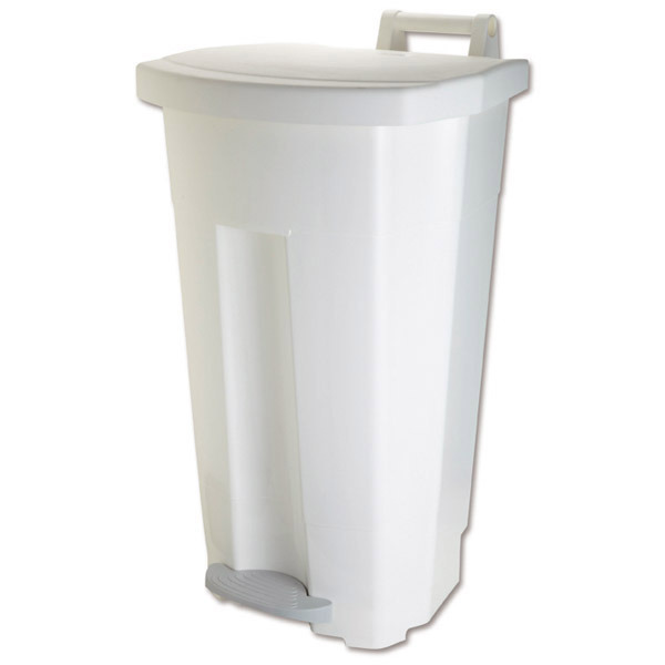 Poubelle à pédale en plastique CEP Rossignol - 90 L - blanche