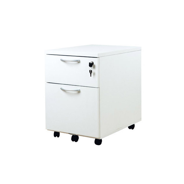 Caisson mobile en bois Buronomic Leo - 2 tiroirs - blanc