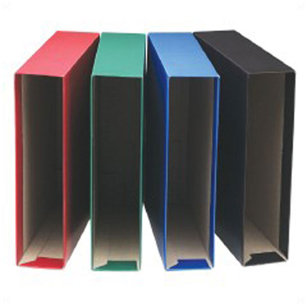 Cajetín Folio  color azul  para archivadores de lomo 80mm