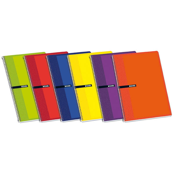 Cuaderno espiral 80 hojas 4º cuadrícula 4 x 4mm ENRI colores surtidos