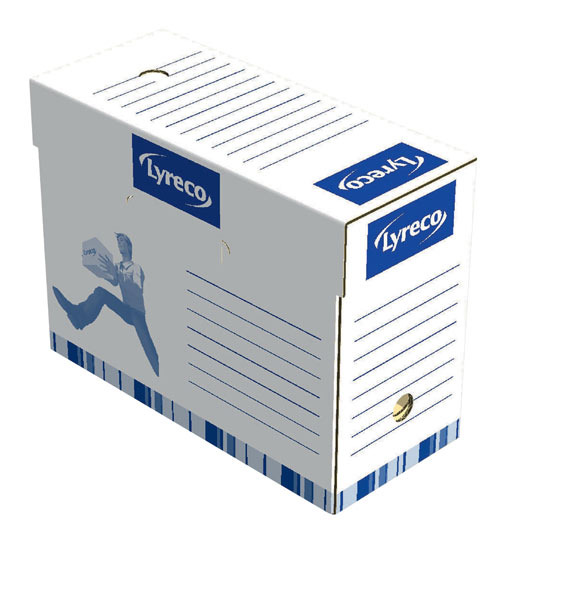Pack de 30 cajas archivo definitivo  blanco-azul  formato folio  LYRECO