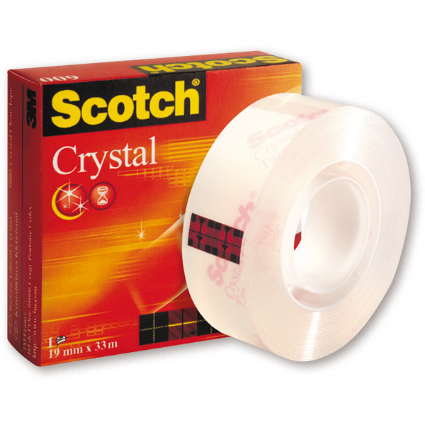 Taśma klejąca SCOTCH 600 Crystal, przezroczysta, 19 mm x 33 m