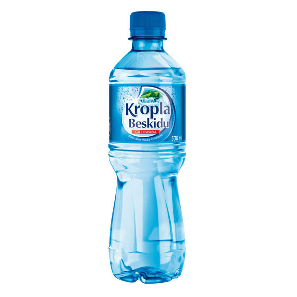 Woda mineralna KROPLA BESKIDU gazowana, zgrzewka 12 butelek x 0,5 l