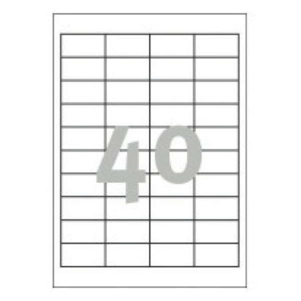 Universal-Etiketten Avery Zweckform 3657 48,5x25,4mm weiß 100 Blatt/4.000 Stück