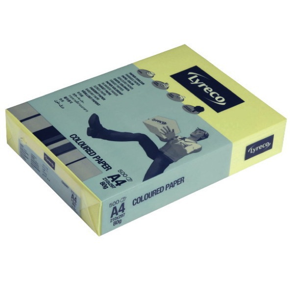 Lyreco Pastel Tinted Yellow A4 Paper 80 gsm - Pack of 1 Ream (500 Sheets)