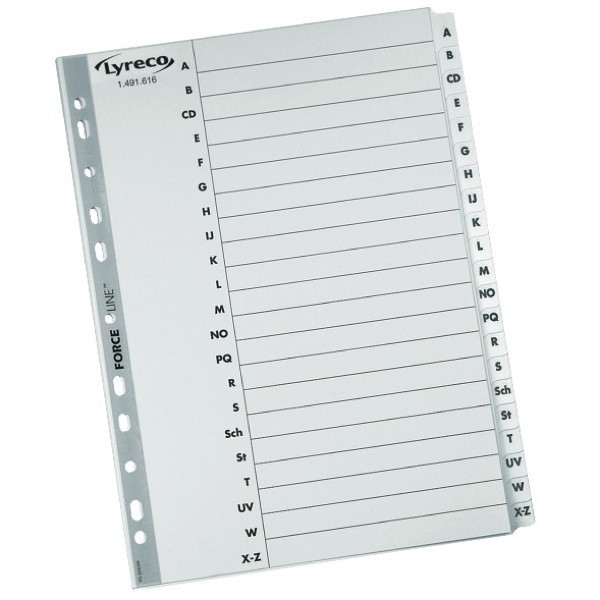Register Lyreco, A-Z, A4, aus Karton, 20 Blatt, weiß