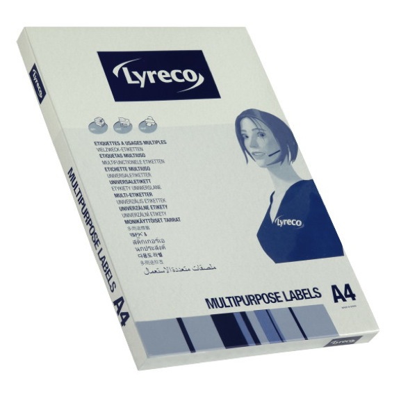 LYRECO LABELS SQUARED CORNERS WHITE 52.5 X 29.7MM - BOX OF 4000