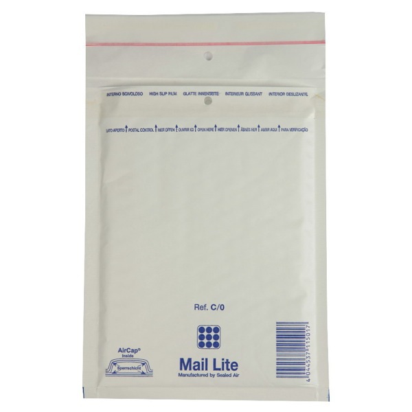Luftpolstertaschen Mail Lite C/0, Innenmaße: 150x210mm, weiß, 100 Stück
