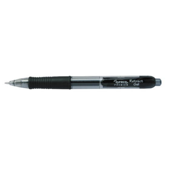 Lyreco Premium Gel Pen Retractable Black - Pack Of 12