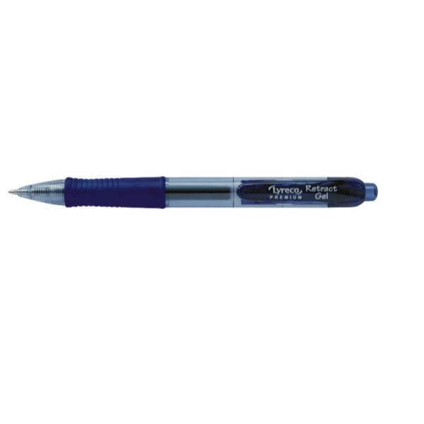 Gelschreiber Lyreco Premium Grip, Strichstärke: 0,5mm, mit Druckmechanik, blau