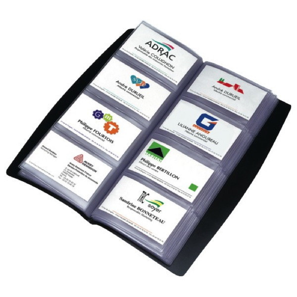 Elba Black 140 X 275mm Heavy-Duty PVC Business Card Book