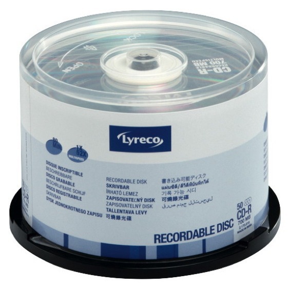 Lyreco CD-R 700MB (80min.) 52x snelheid spindle - pak van 50