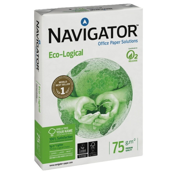 Navigator Eco Paper A4 75 Gram White - Box of 5 Reams (2500 Sheets)