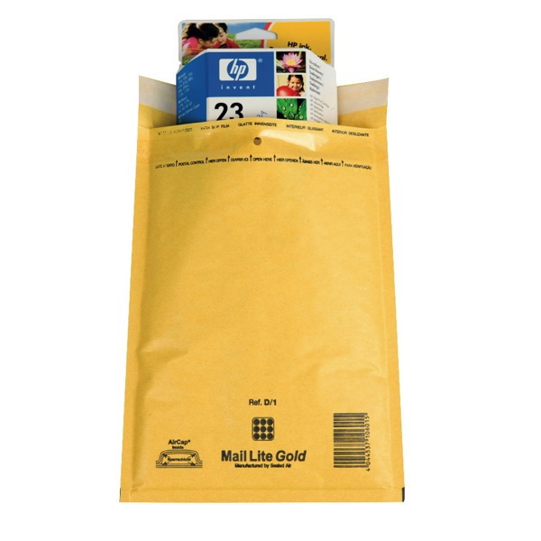 Luftpolstertaschen Mail Lite D/1, Innenmaße: 180x260mm, goldgelb, 100 Stück