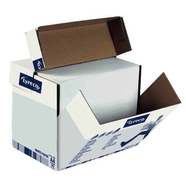 Lyreco White A4 Paper 80gsm - Non-Stop Box of 2500 Unwrapped Sheets of Paper