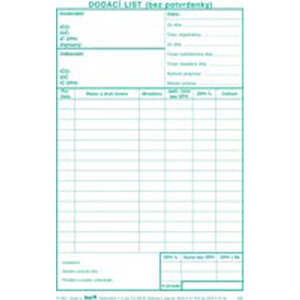 SEVT NON-CERTIF DELIVERY NOTES A5 100SHT