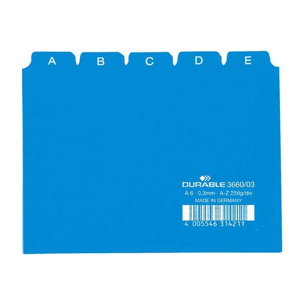 GUIDE CARDS A5 A-Z INDEX, 5/5 TABS, BLUE