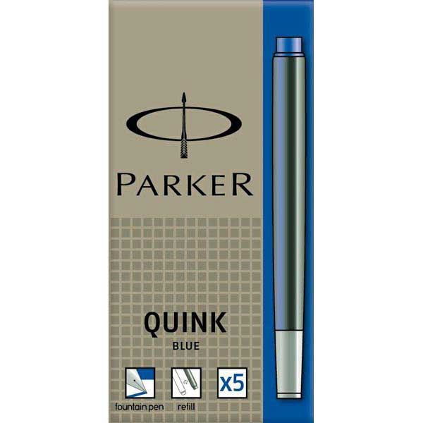 ETUI DE 5 CARTOUCHES QUINK PARKER, URBAN CLASSIC METRO ENCRE BLEUE EFFACABLE