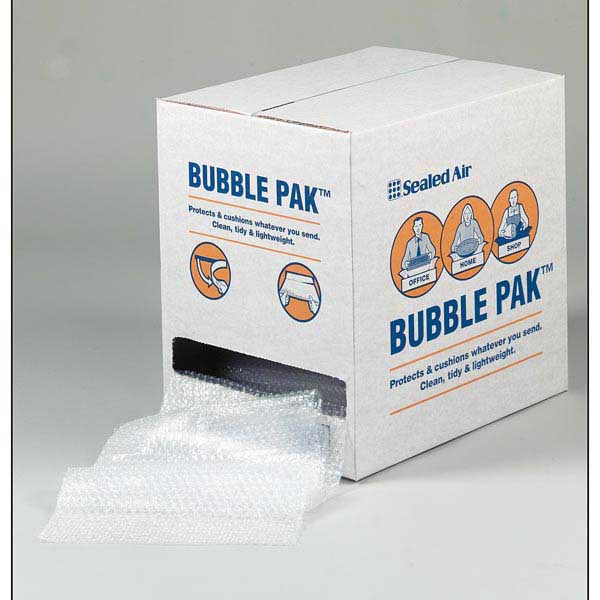 Luftpolsterfolie Sealed Air BubblePak, im Spenderkarton, 30 cmx50 m, transparent