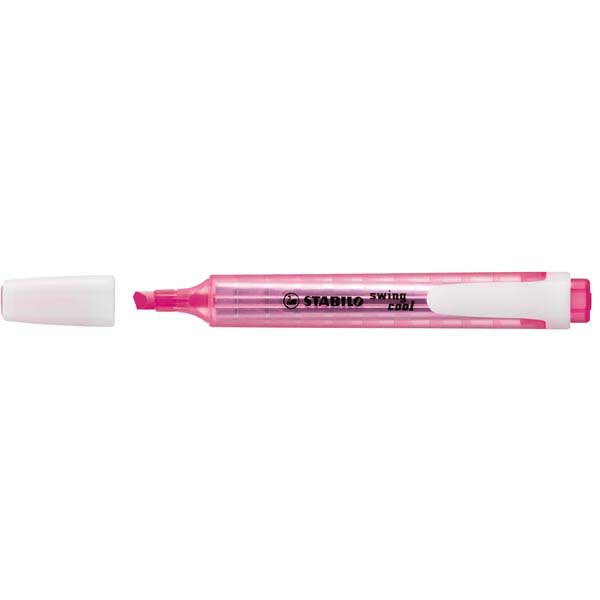 EVIDENZIATORE A PENNA STABILO SWING COOL PUNTA A SCALPELLO COL. ROSA