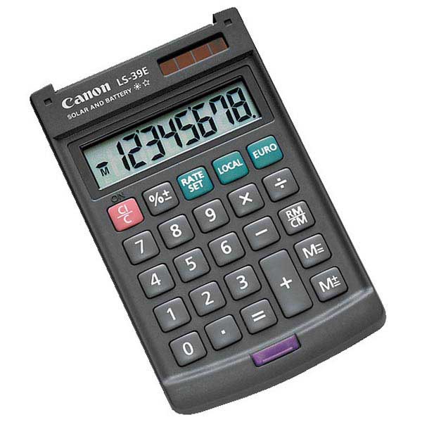 Calculatrice de poche Canon LS-39E, 8 chiffres, gris foncé
