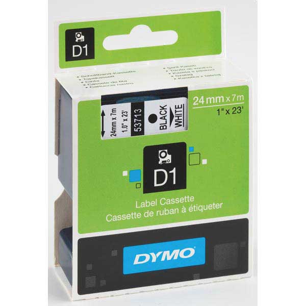 DYMO Authentic D1 Labels - Black Print on White, 24mm x 7m