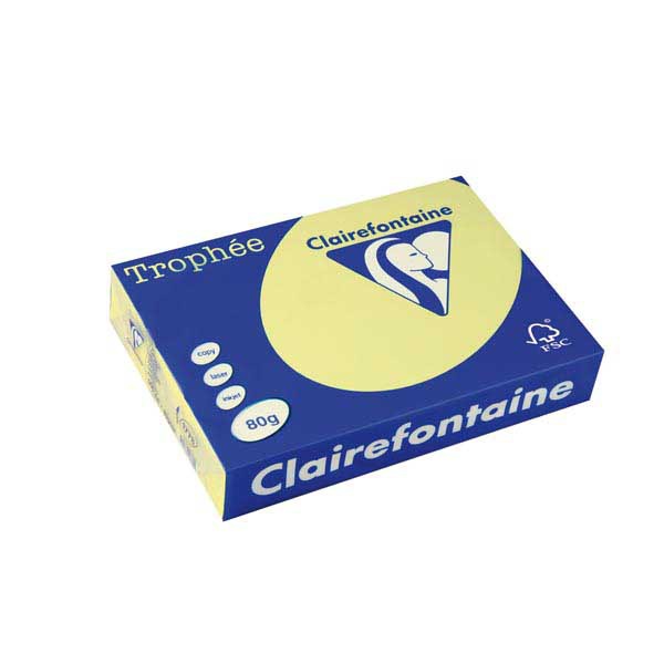 Clairefontaine Trophée 1778 papier couleur A4 80g jonquille - ram. de 500 flls