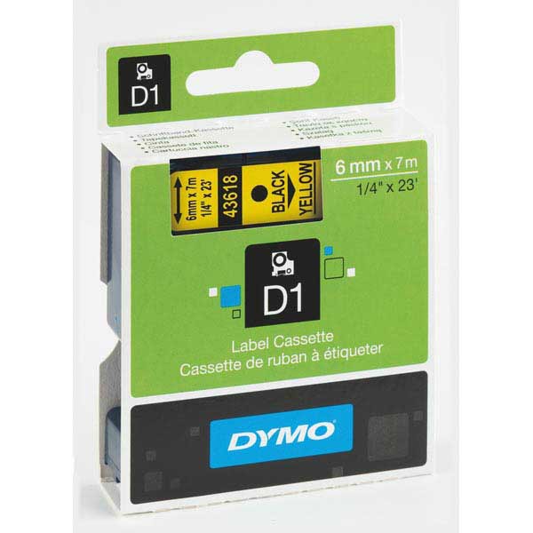 Dymo 43618 D1-labelling tape 6mm black/yellow