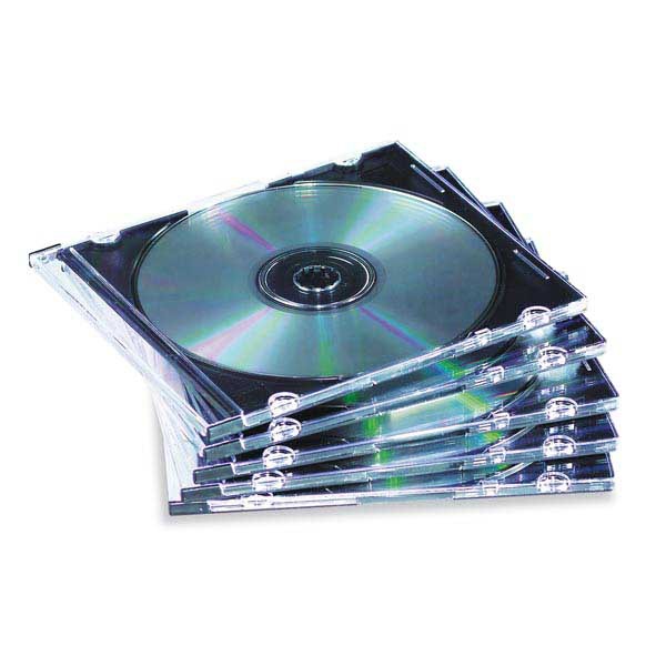 CD/DVD-Leerhüllen Fellowes, Slim-Case, transparent/schwarz, Packung à 25 Stück