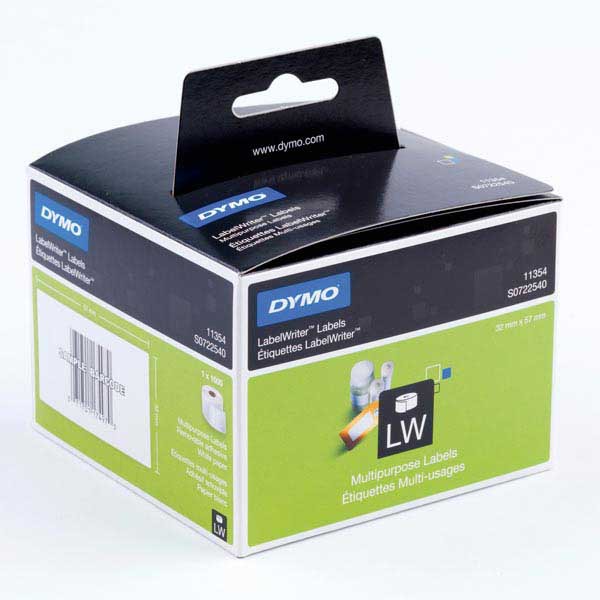 BOÎTE DE 1000 ETIQUETTES DYMO MULTIUSAGES 57X32MM BLANC