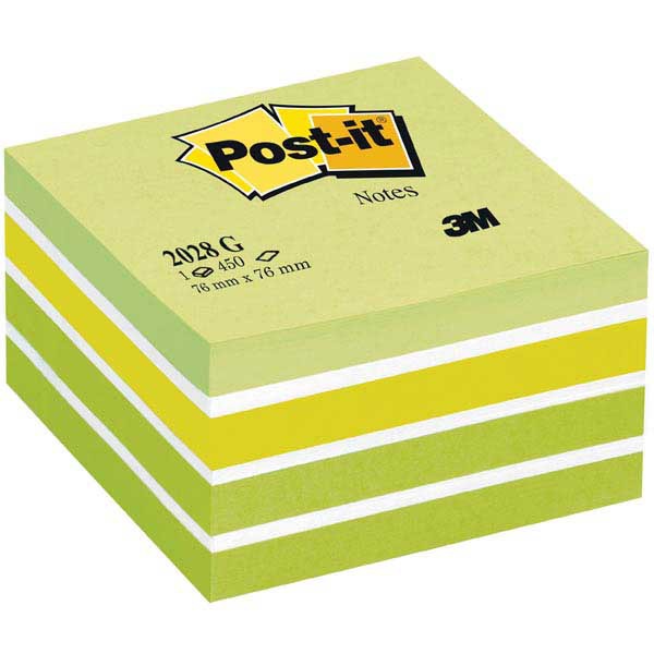 Post-it Notes cube 76x76 mm 450 feuilles vert pastel