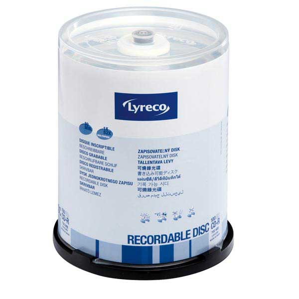 CD-R Recordable Lyreco, 700 MB/80 Min., Spindel à 100 Stück