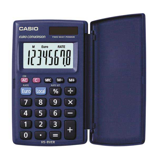 Casio HS-8VER pocket calculator with cover blue - 8 numbers