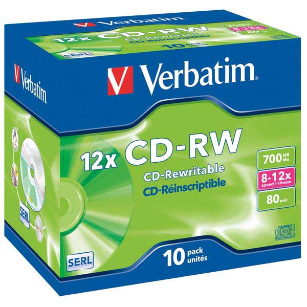 CD-RW Verbatim, 700 MB/80Min., 8-12x Speed, Packung à 10 Stück
