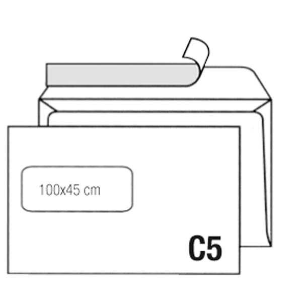 Enveloppes Elco Premium, C5, fenêtre à gauche, 100 g/m2, blanc